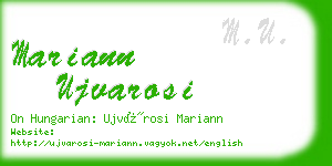 mariann ujvarosi business card